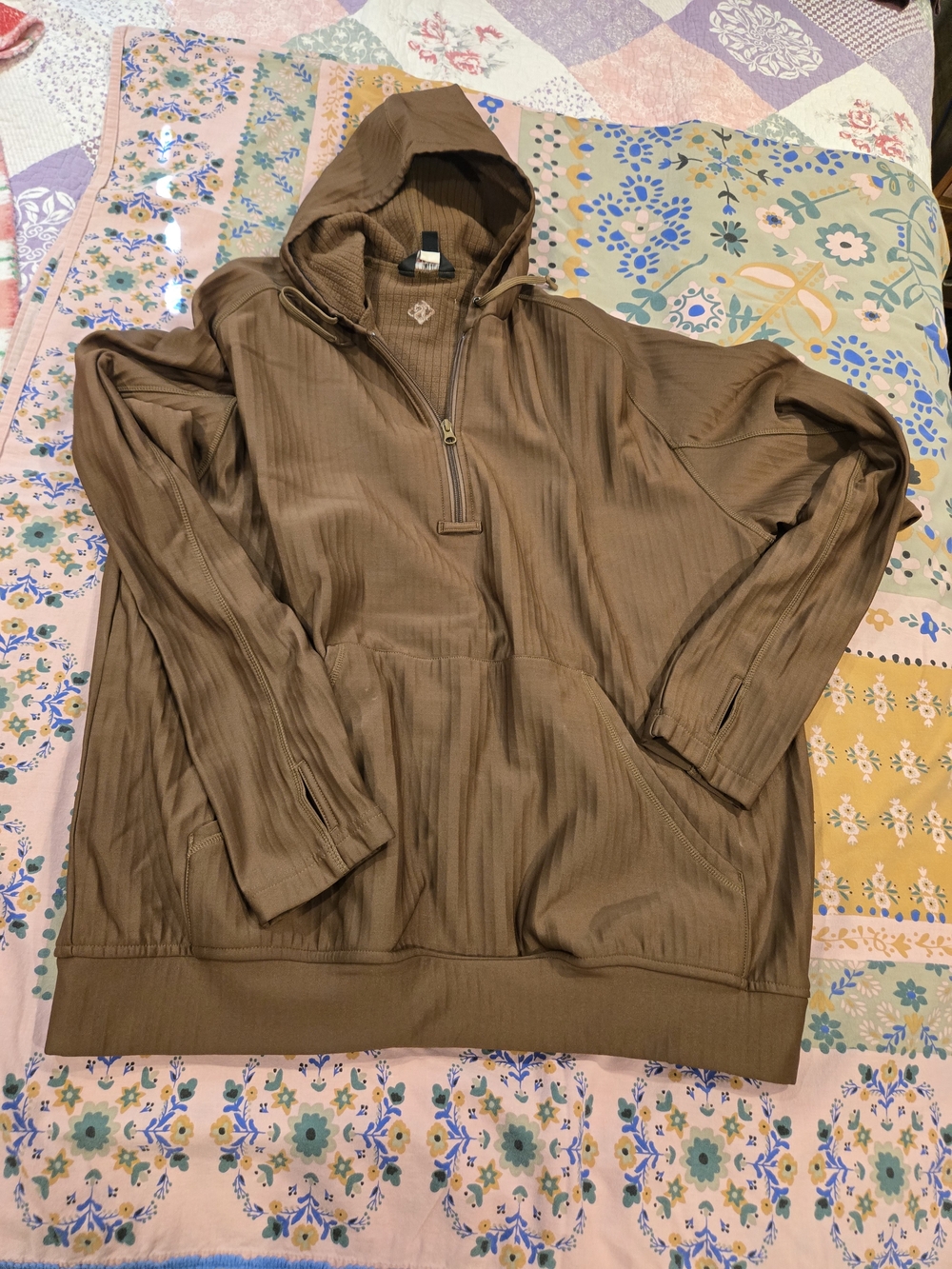 Tru Spec Men’s Brown Half-Zip Hooded Pullover
